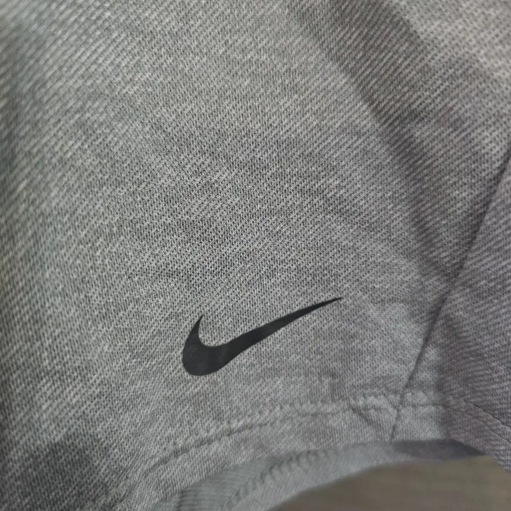 (Medium) Womens Nike Running Shorts Dri Fit Swoosh Logo Gray Silver